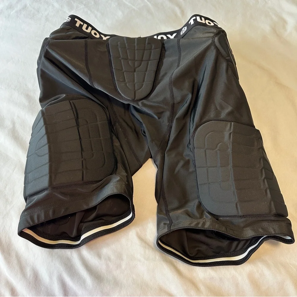 TUOY Black Compression (5) Padded Football Girdle Shorts Size L - Picture 6 of 6